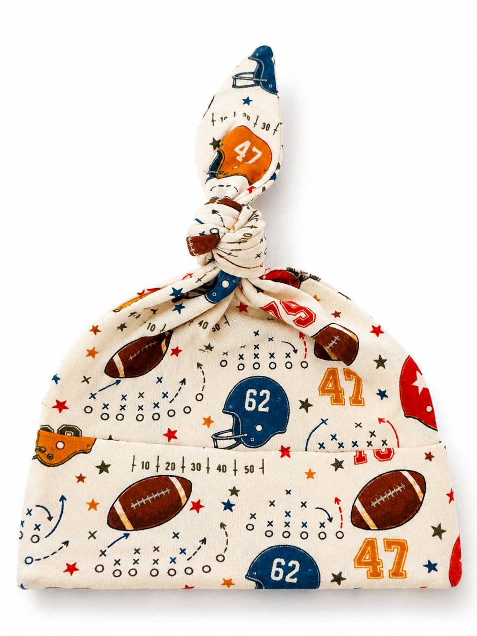 Knot Beanie, Vintage Football Playbook