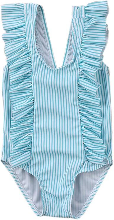 Ruffle Striped One-Piece Baby Swimsuit
