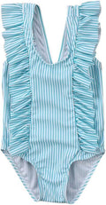 Ruffle Striped One-Piece Baby Swimsuit