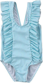 Ruffle Striped One-Piece Baby Swimsuit