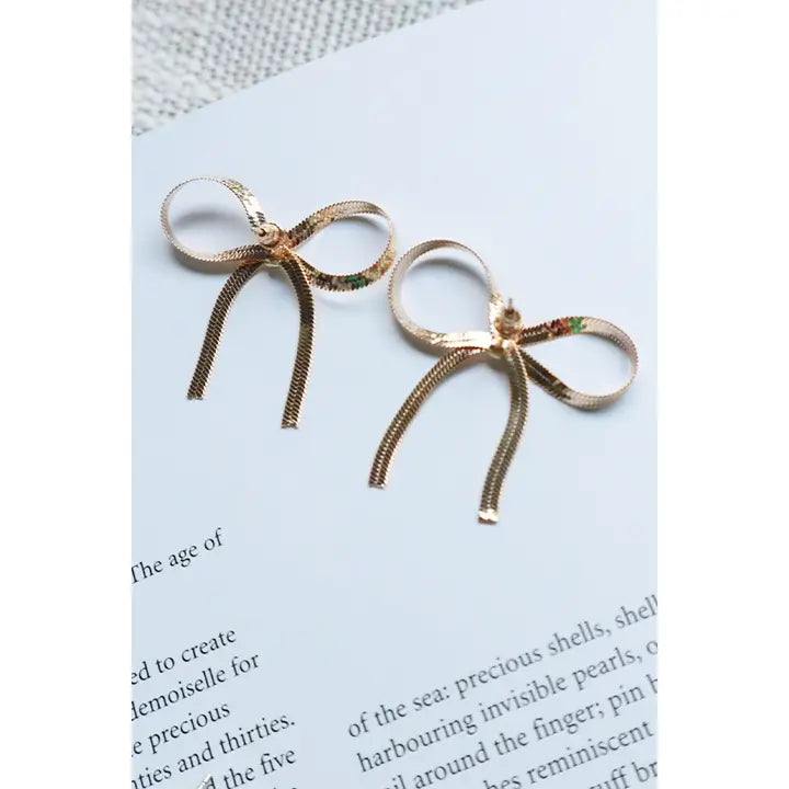 Gold or Silver Tessel Chain Bow Earring