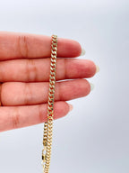 18k GF 4mm Miami Cuban Link Anklet