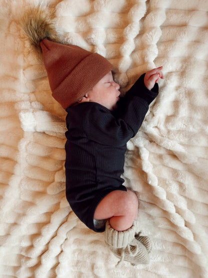 Baby's First Hat, Sandalwood Fur Pom