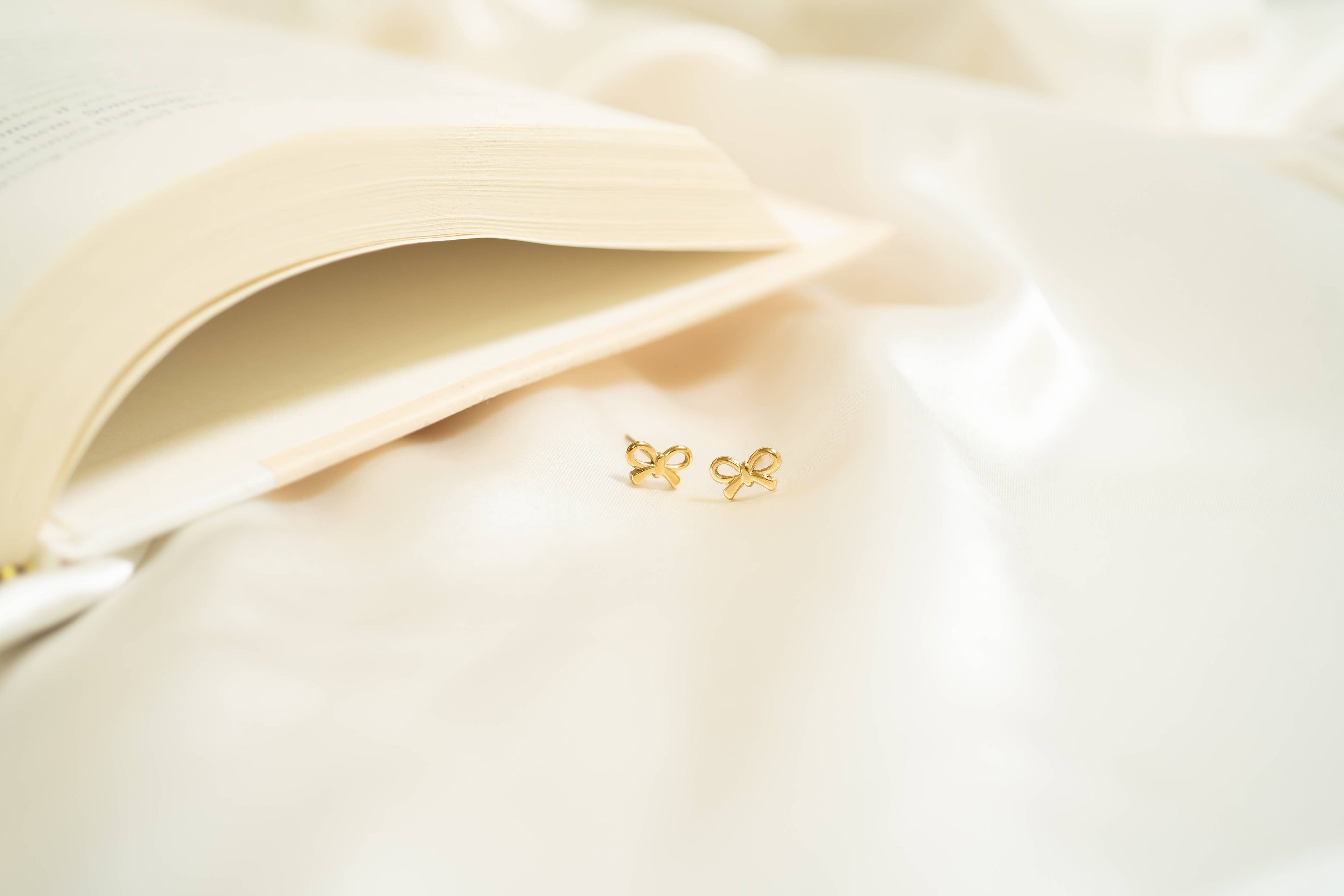 18K Gold PVD Stainless Steel Bow Stud Earrings
