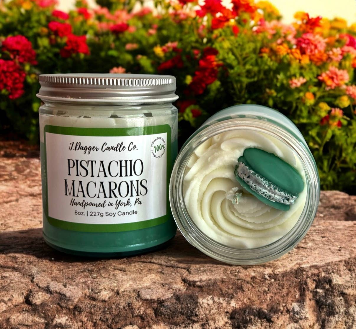 8oz. Pistachio Macaron Soy Dessert Candle