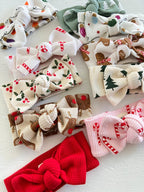 Organic Waffle Knot Bow, Reindeer