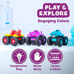 Tub Works® Monster Trucks™ Light Up Bath Toys, 3 Pack, Crab, Ray & Octopus