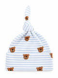 Blue Bear Stripe / Organic Cotton Beanie