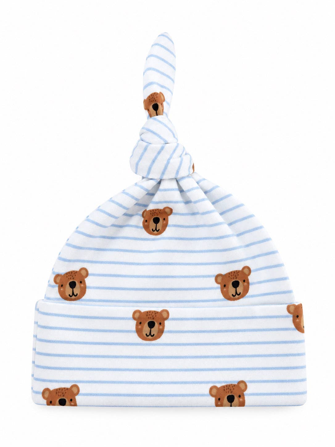 Blue Bear Stripe / Organic Cotton Beanie