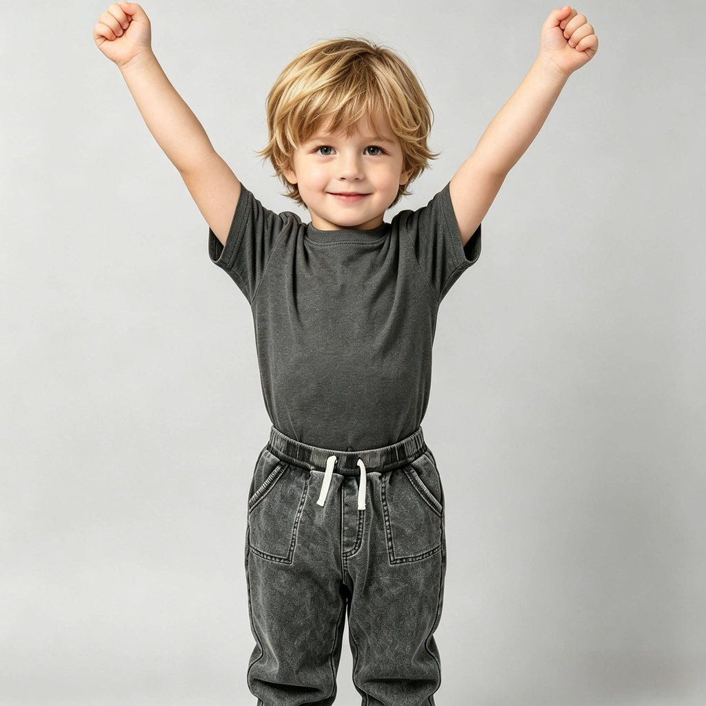 Kapital K Baby Boys Washed Gray Corduroy Joggers