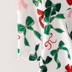 Girls Christmas Bow Print Dress