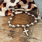 Stainless Steel Cross Charm Bracelet 