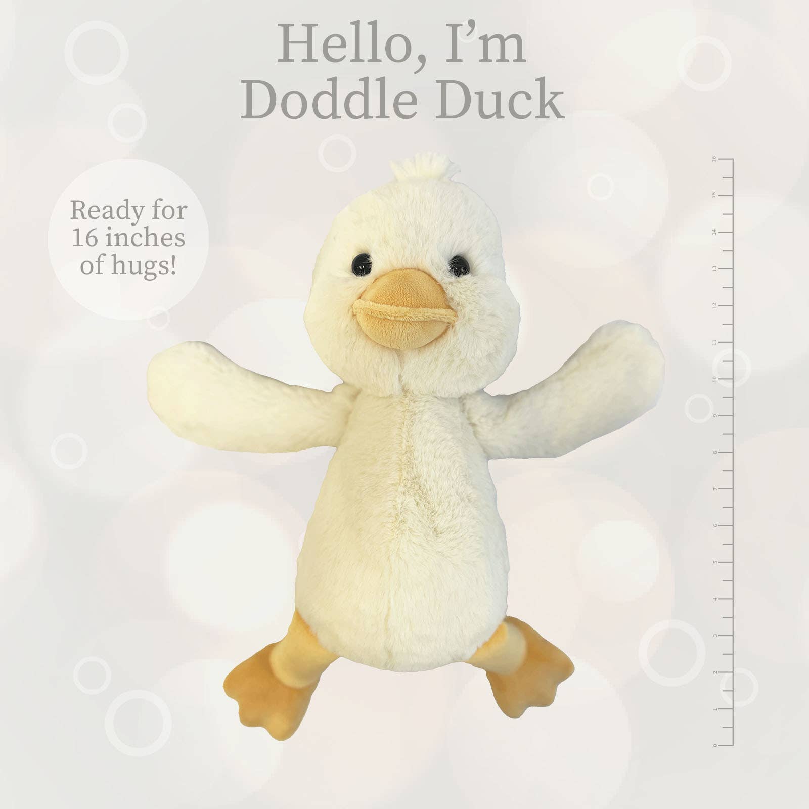 World's Softest 16" Large Lushees Off White Duck Plushie