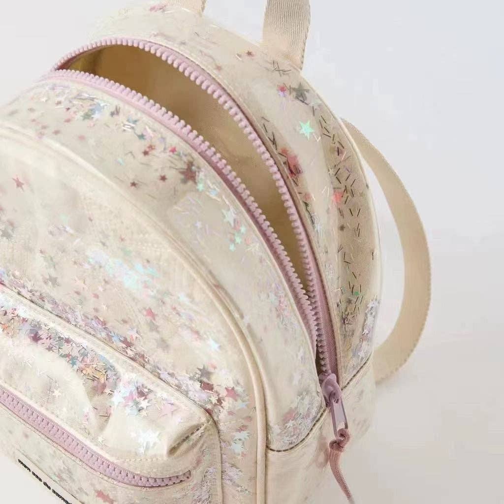 Kids Sequin Jelly Backpack Transparent Mini Bag