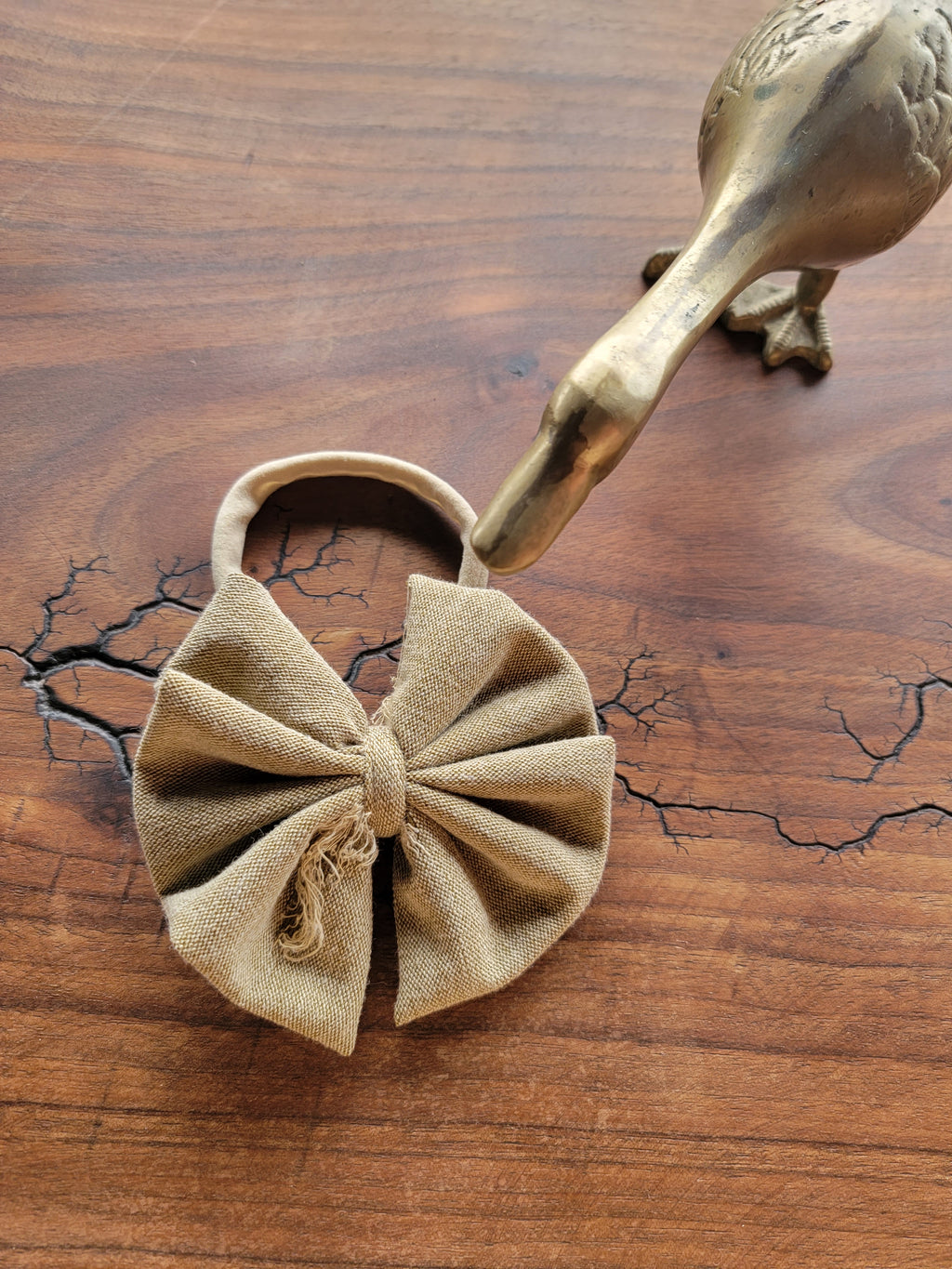 Cozy Bow Handmade Distressed Olive