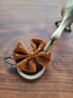 Cozy Bow Handmade Rust Polka Dot